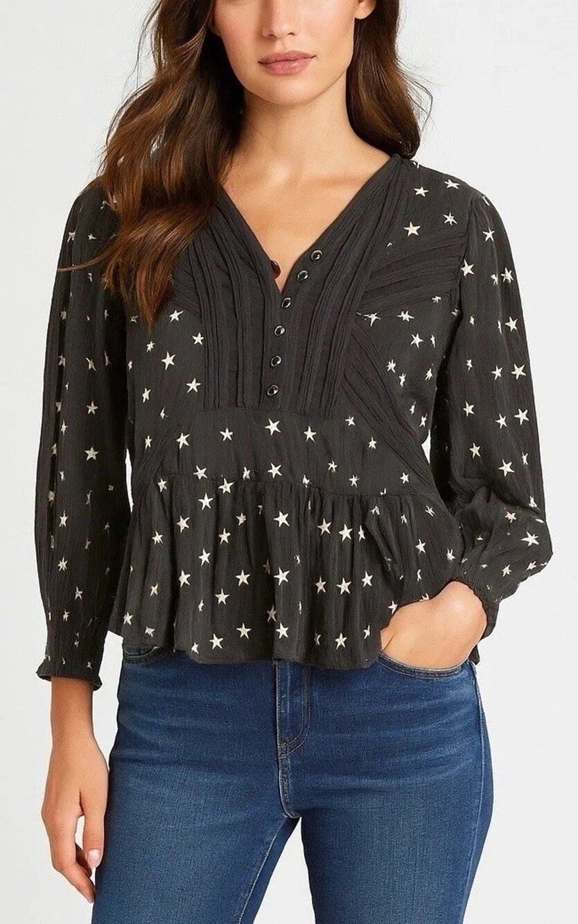 Free People New Romantic Bohemian Tunic Large Lace Size 12